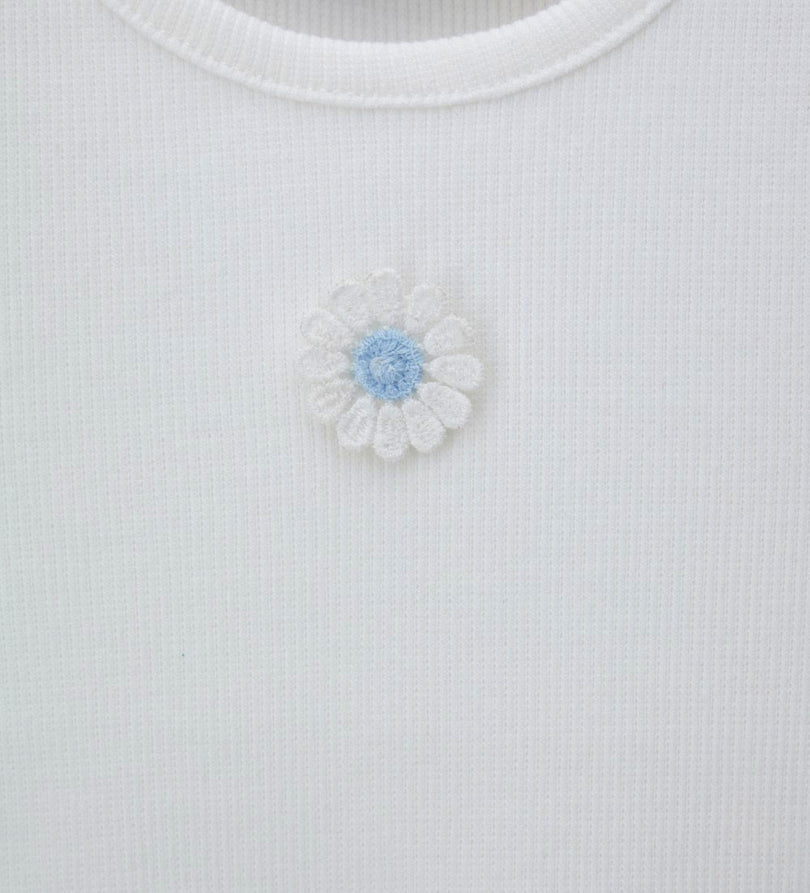 Girls' Ribbed T-shirt in White - 12 - 18 M | Original Marines UAE