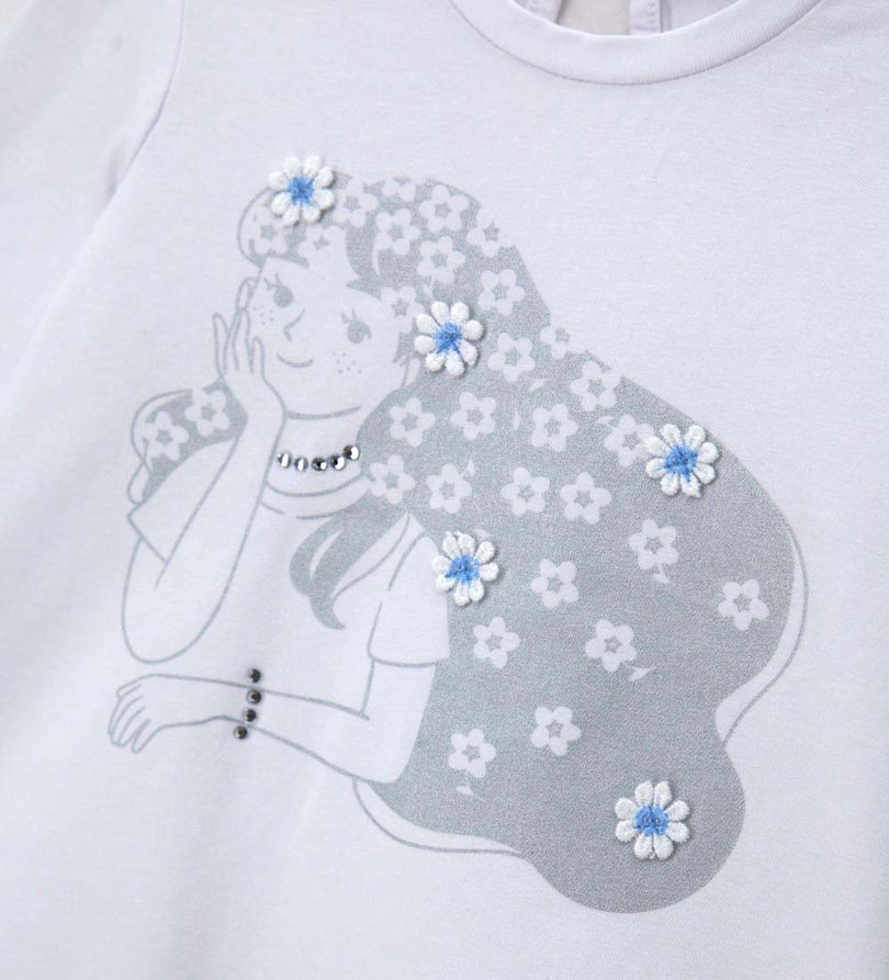 Girls' Metallic print T-shirt in White - 12 - 18 M | Original Marines UAE