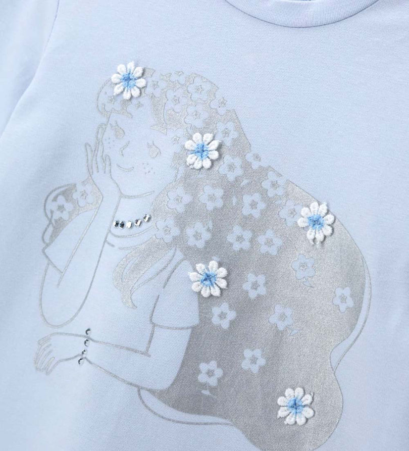 Girls' Metallic print T-shirt in Blue - 12 - 18 M | Original Marines UAE