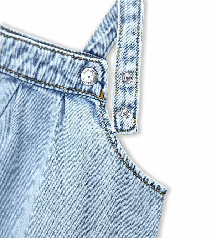 Girl - Denim overall dress 9 - 12 M Denim