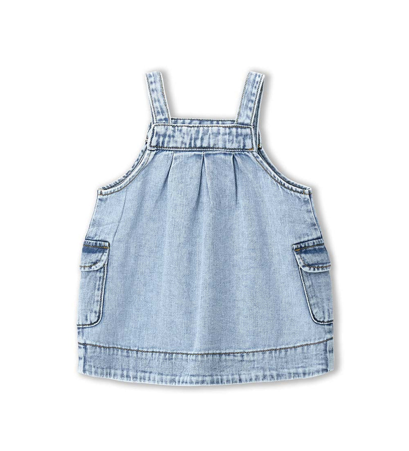 Girl - Denim overall dress 9 - 12 M Denim