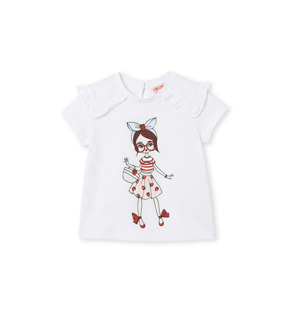 Girl - Glitter T-shirt 9 - 12 M White
