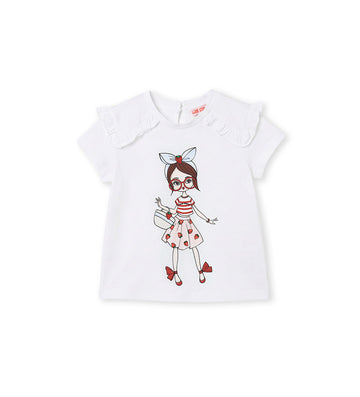 Girl - Glitter T-shirt 9 - 12 M White