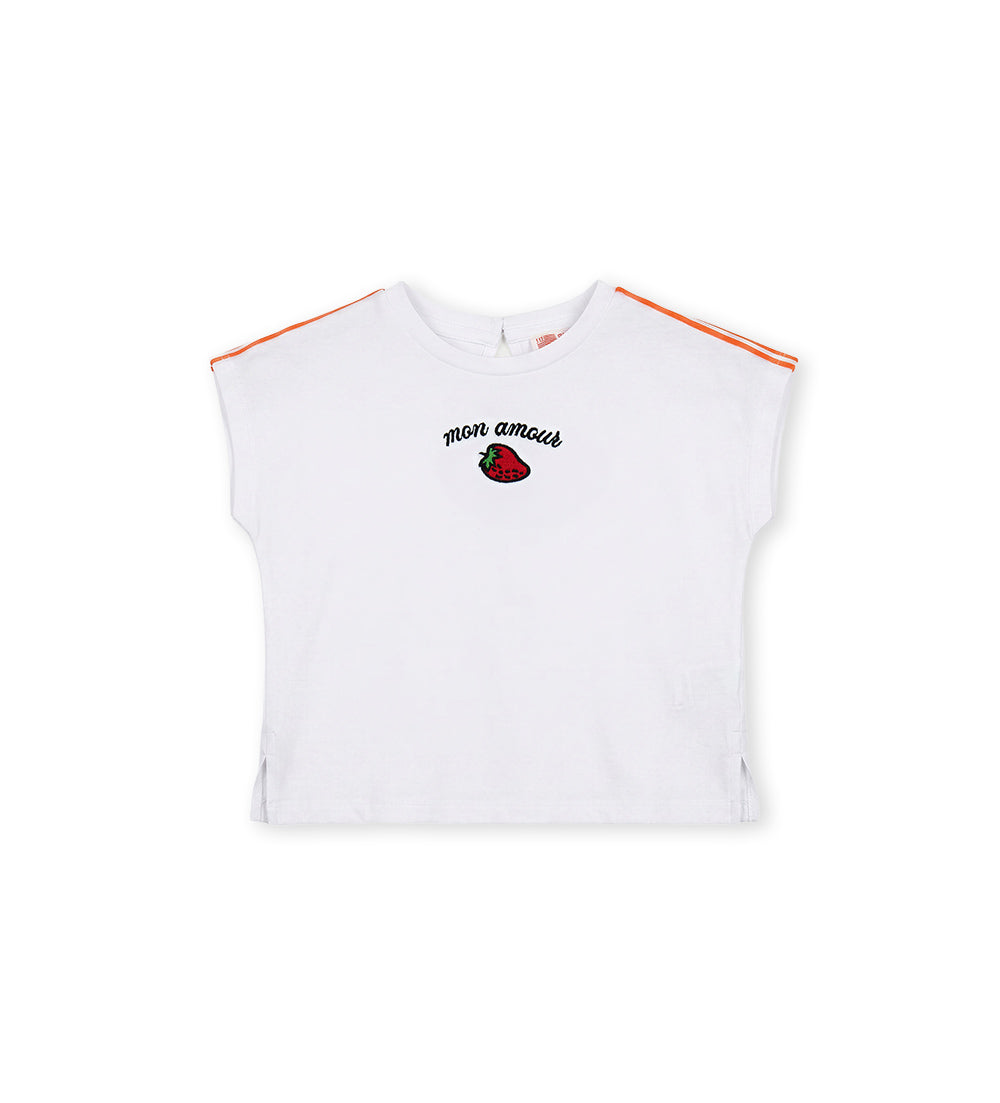 Girl - T-shirt with band 9 - 12 M White
