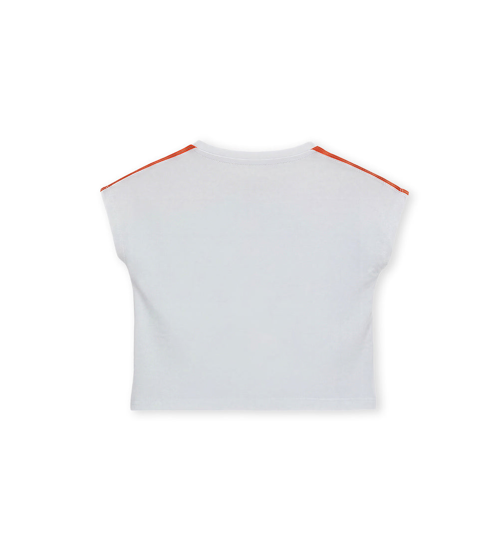 Girl - T-shirt with band 9 - 12 M White