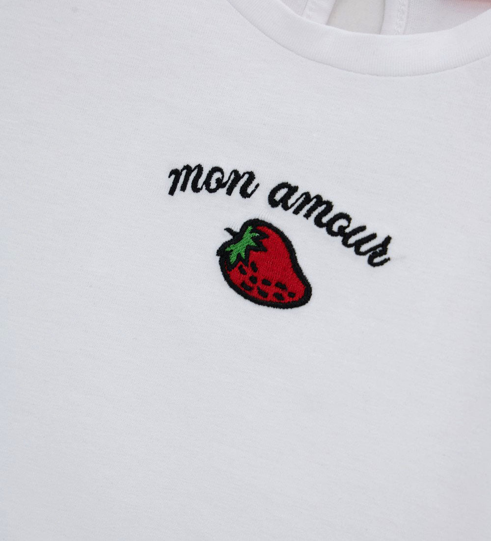 Girl - T-shirt with band 9 - 12 M White