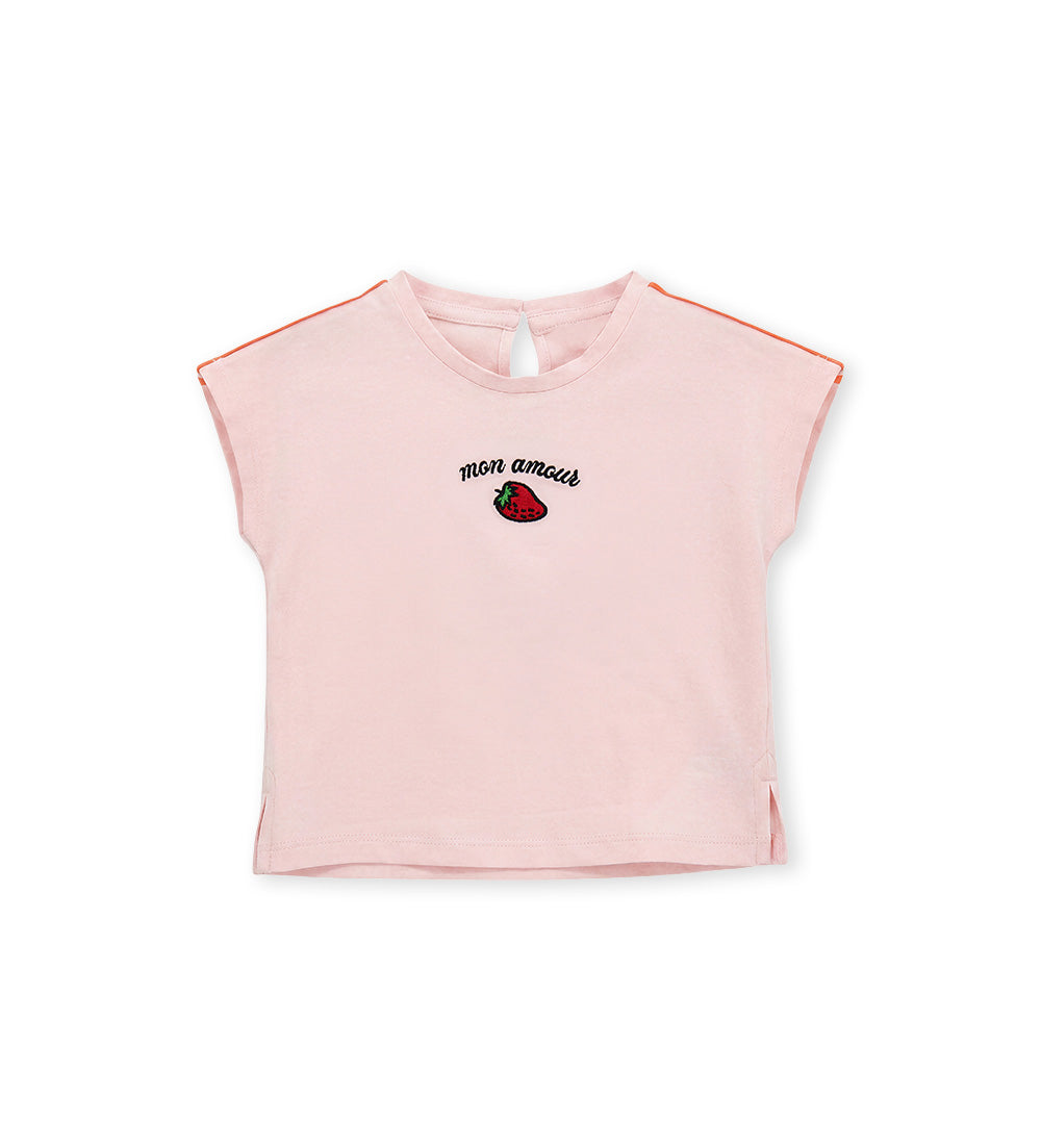 Girl - T-shirt with band 9 - 12 M White