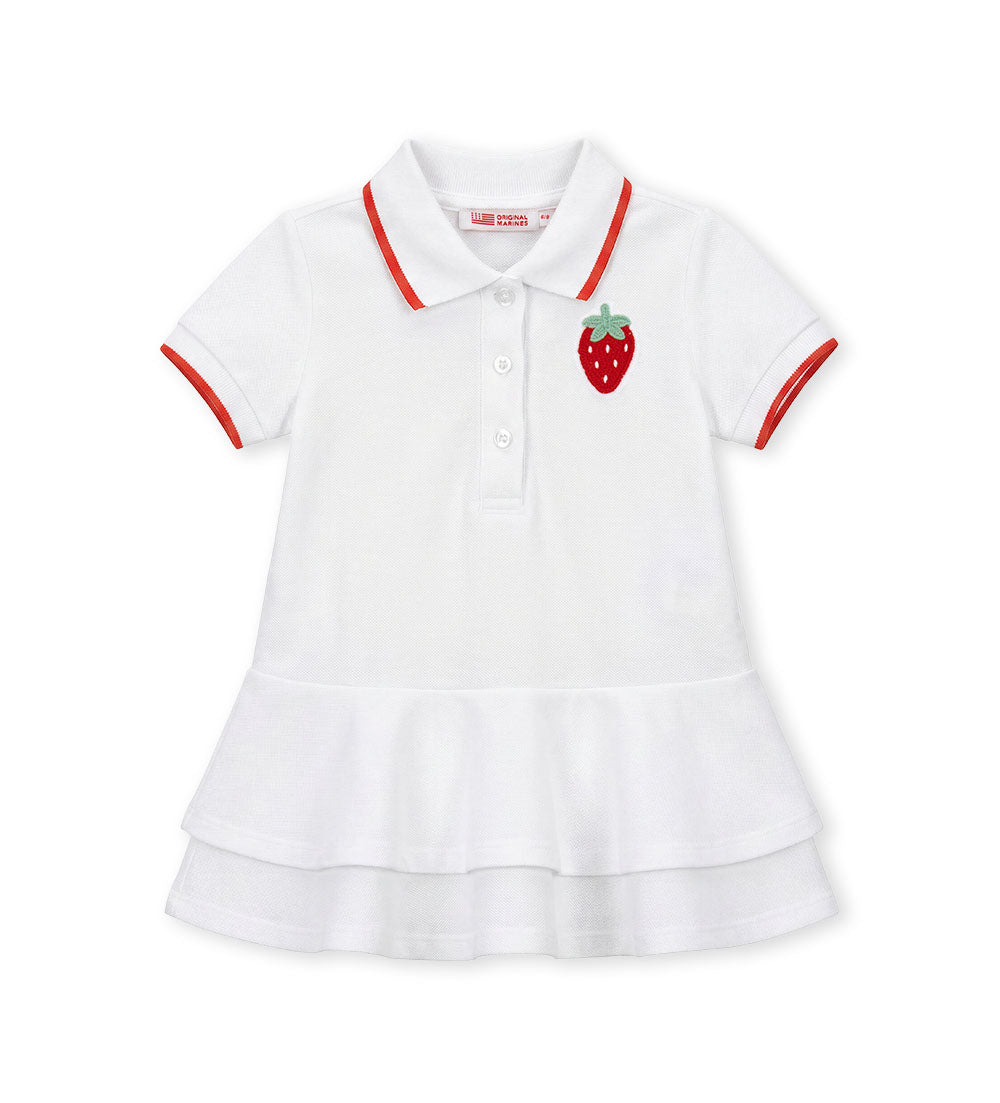 Girl - Polo-style dress 9 - 12 M White