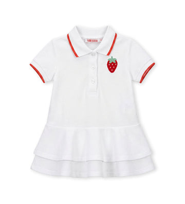 Girl - Polo-style dress 9 - 12 M White