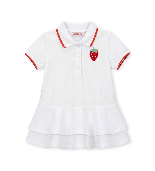 Girl - Polo-style dress 9 - 12 M White