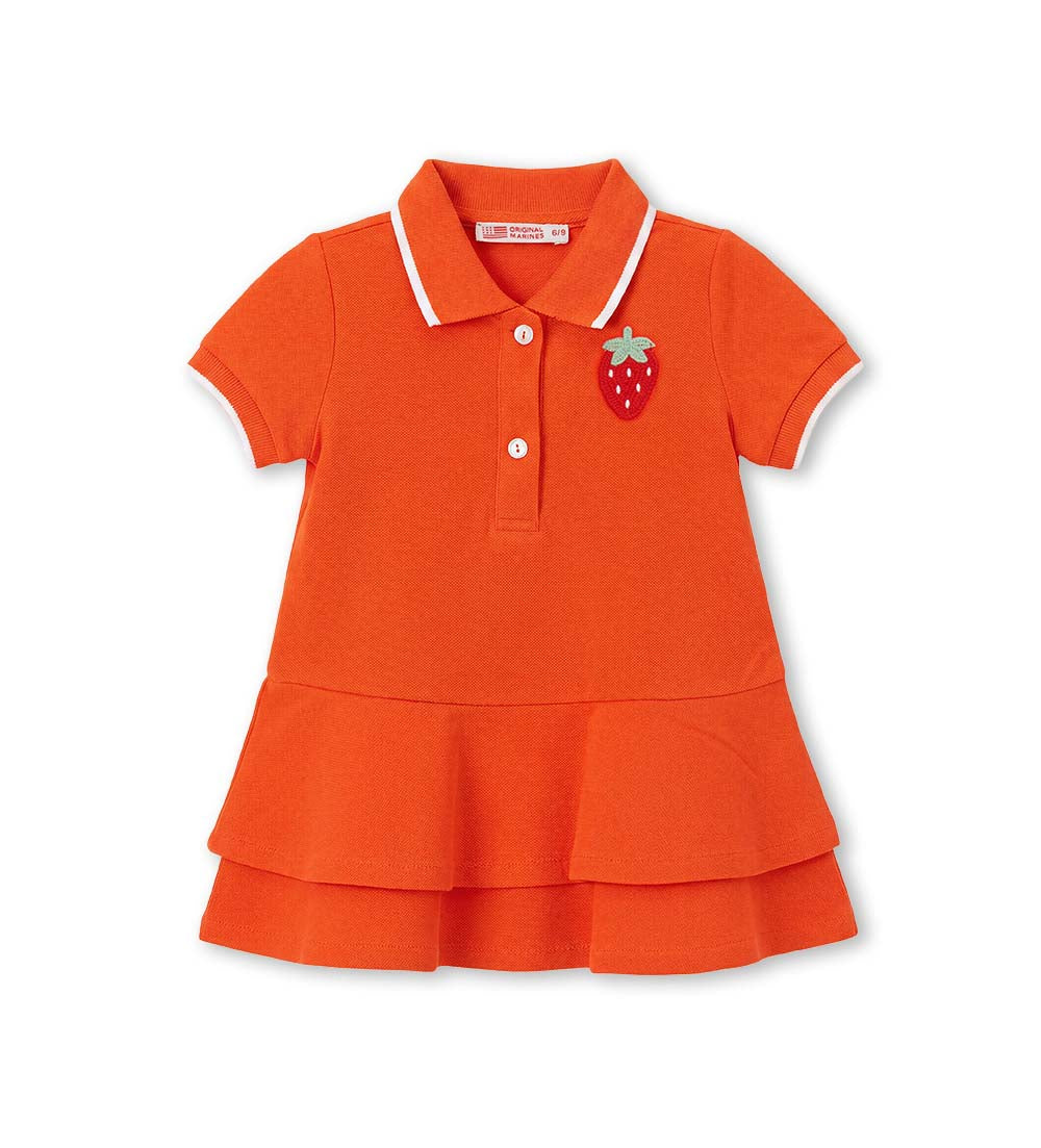 Girl - Polo-style dress 9 - 12 M White