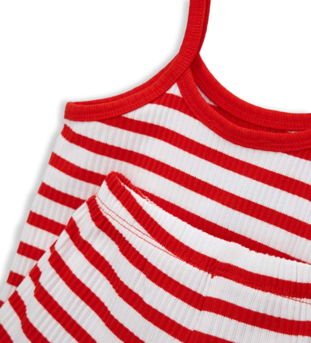 Girl - Tank top and bermuda shorts set 9 - 12 M Red