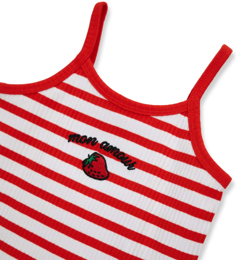 Girl - Tank top and bermuda shorts set 9 - 12 M Red