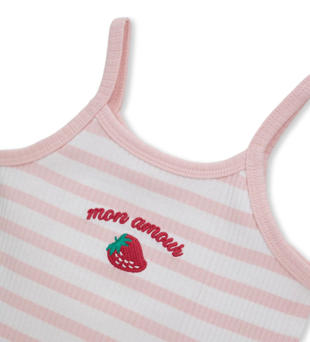Girl - Tank top and bermuda shorts set 9 - 12 M Red