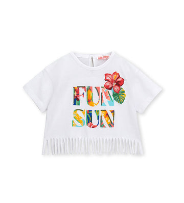 Girl - T-shirt with fringes
