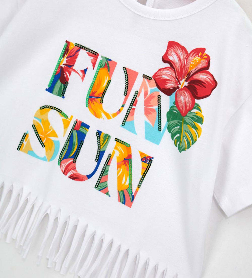Girl - T-shirt with fringes