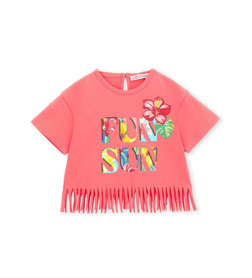 Girl - T-shirt with fringes