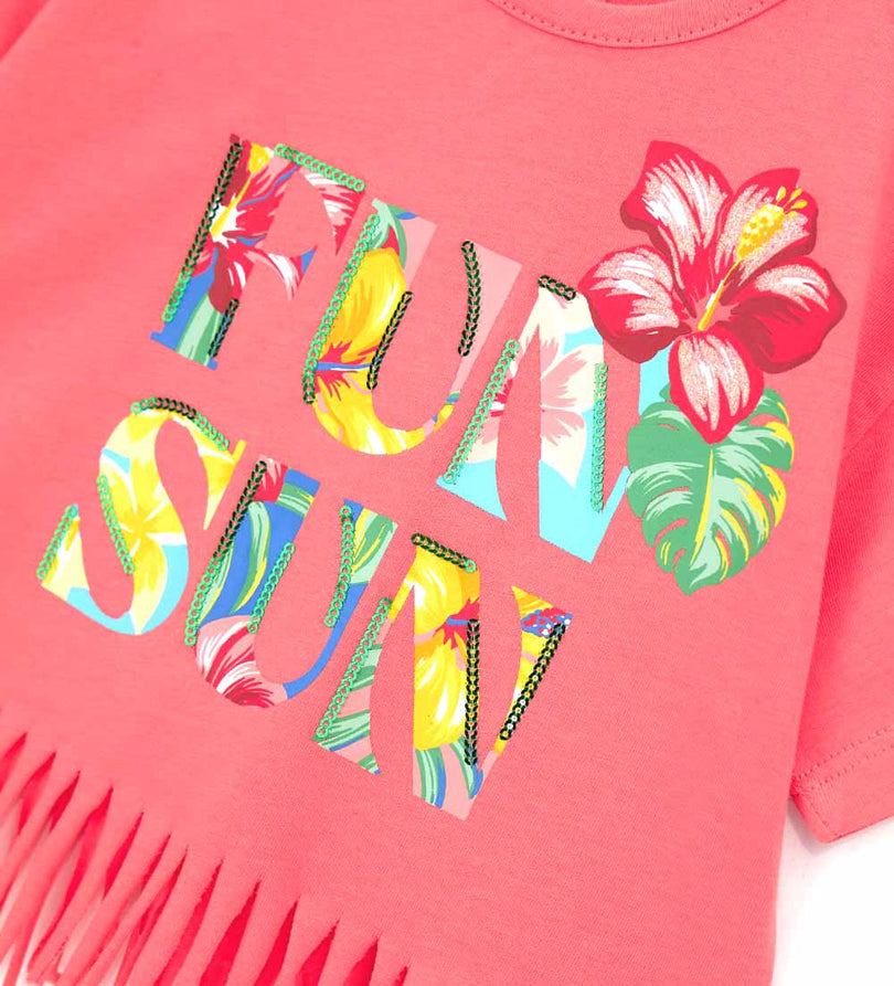 Girl - T-shirt with fringes