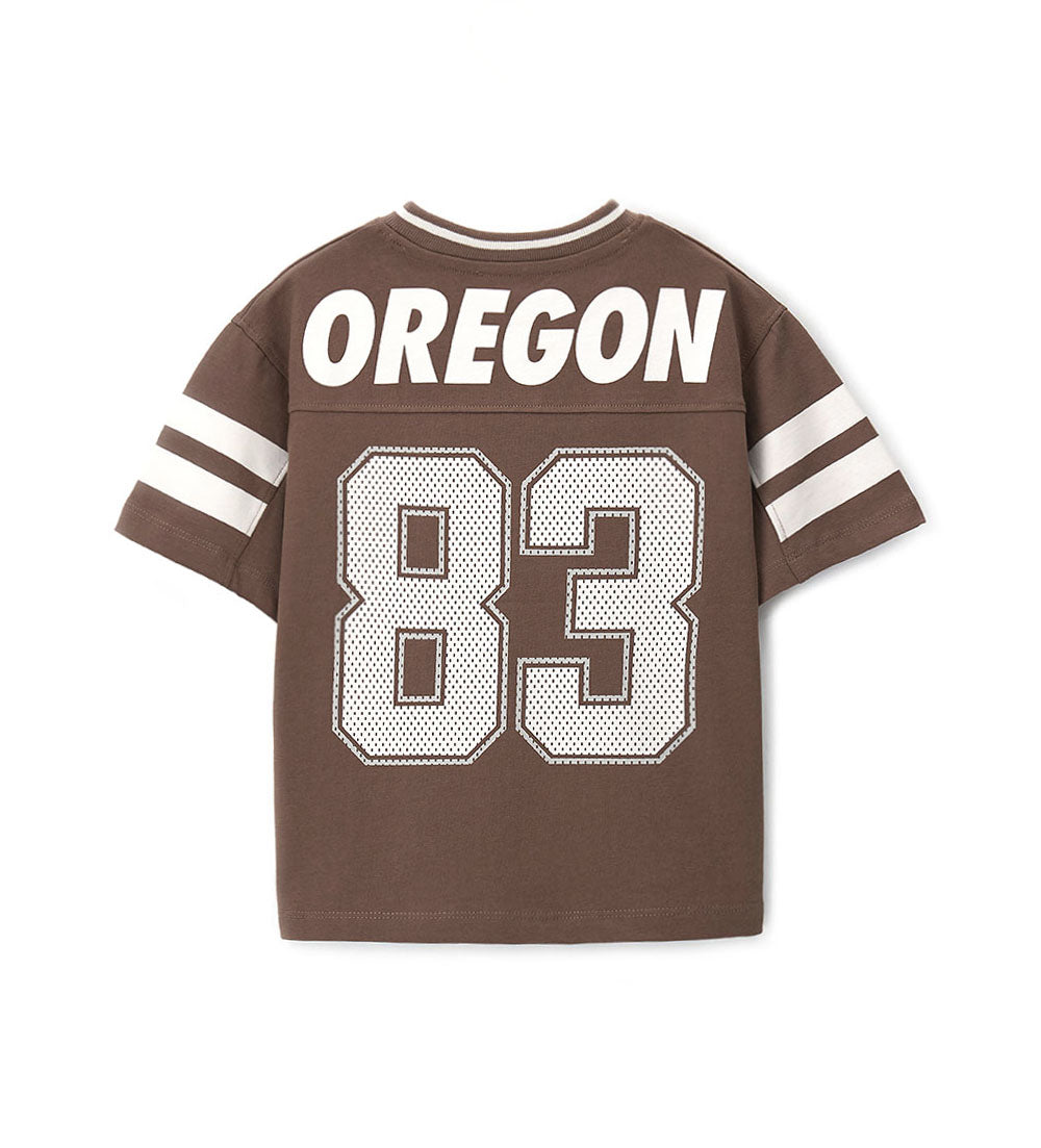 Boy - Printed Jersery T-shirt 9 - 10 Y Brown