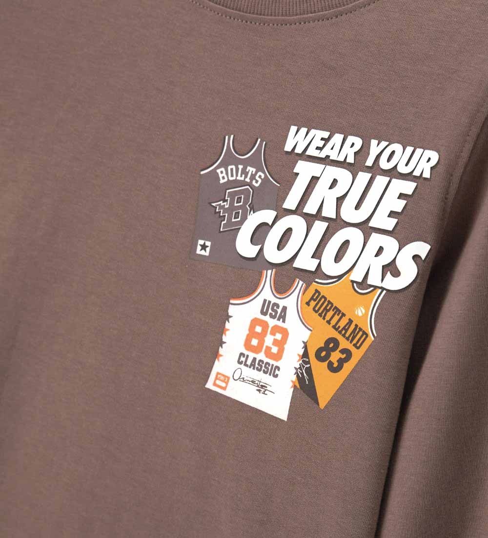 Boy - Pointed neck T-shirt 9 - 10 Y Brown