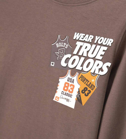 Boy - Pointed neck T-shirt 9 - 10 Y Brown