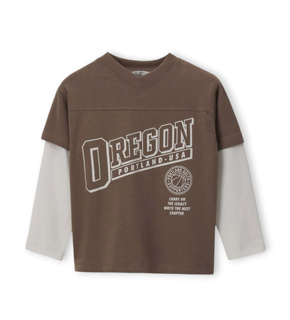 Boy - Printed T-shirt 9 - 10 Y Brown