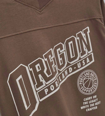 Boy - Printed T-shirt 9 - 10 Y Brown