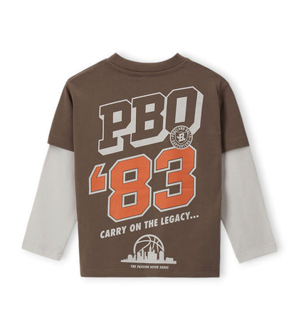 Boy - Printed T-shirt 9 - 10 Y Brown