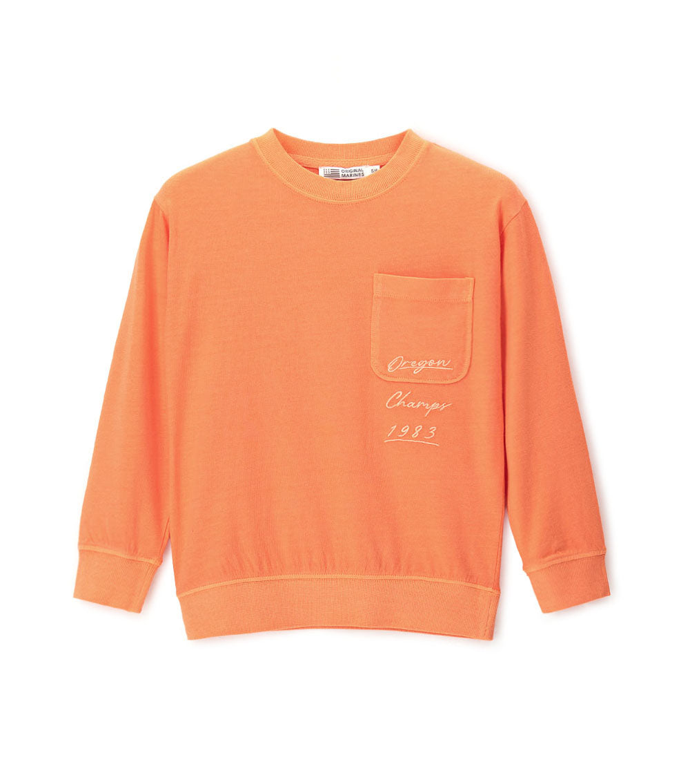 Boy - Long sleeve T-shirt with pocket 9 - 10 Y Orange
