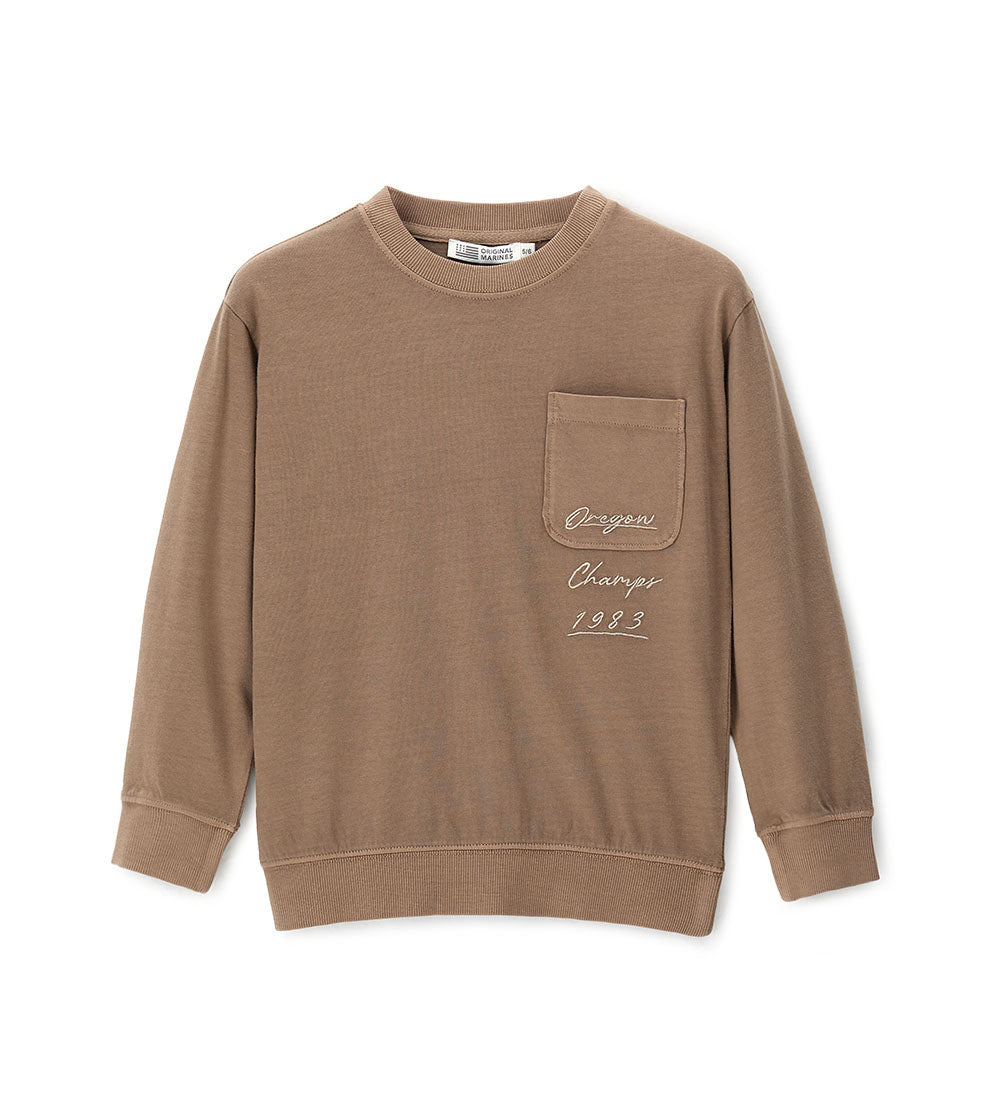 Boy - Long sleeve T-shirt with pocket 9 - 10 Y Orange