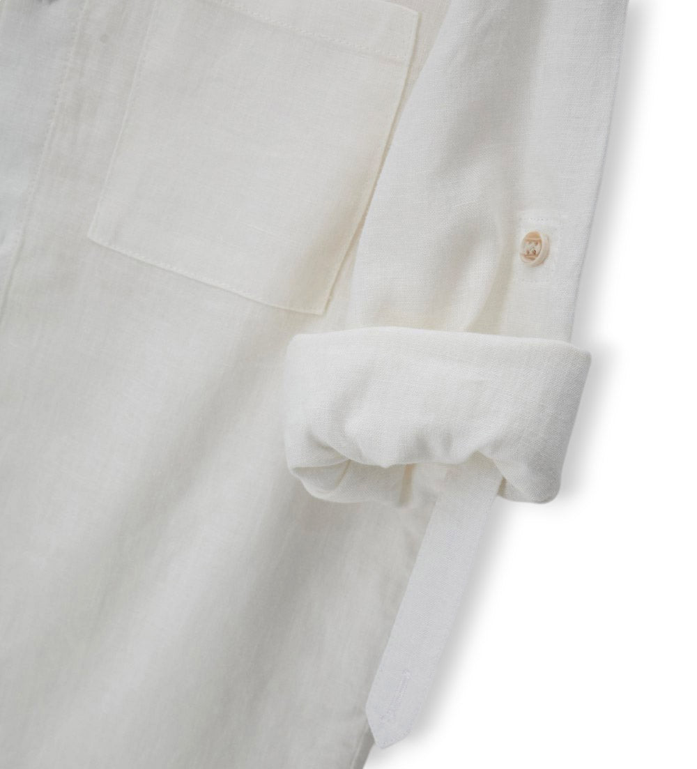 Boy - Linen-cotton shirt 9 - 10 Y White