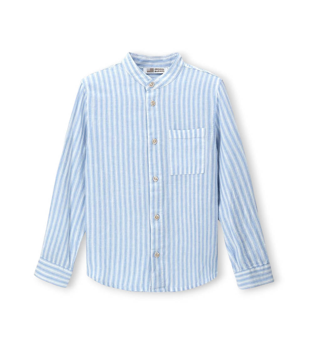 Boy - Linen-cotton shirt 9 - 10 Y Blue