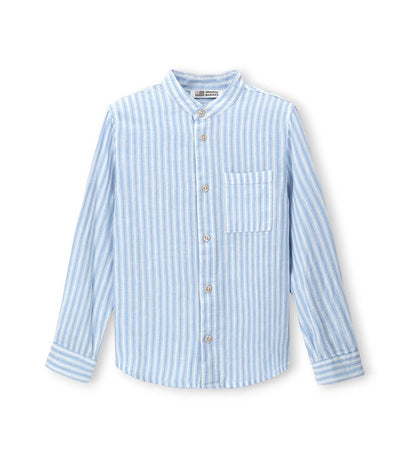 Boy - Linen-cotton shirt 9 - 10 Y Blue