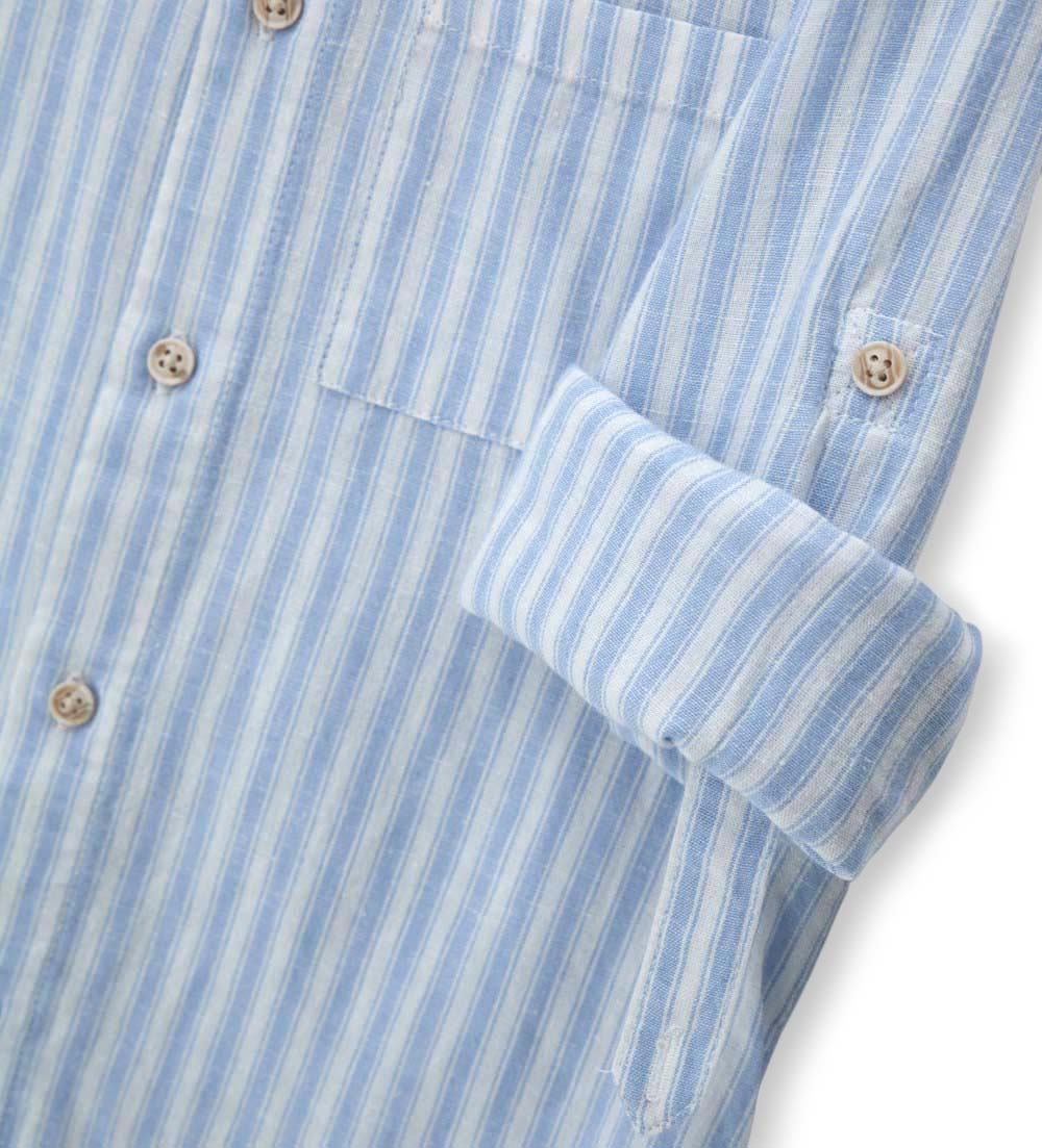 Boy - Linen-cotton shirt 9 - 10 Y Blue