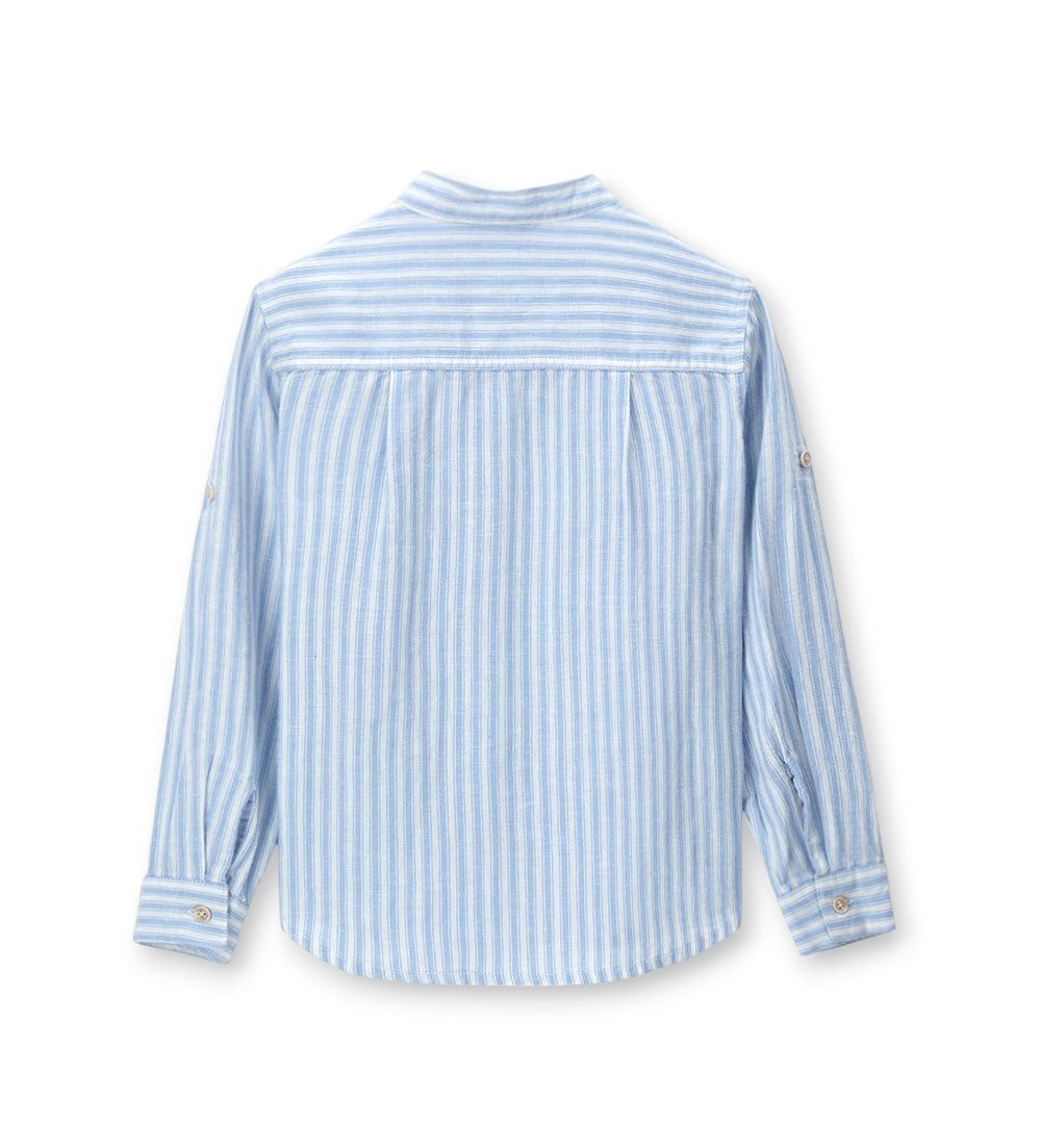 Boy - Linen-cotton shirt 9 - 10 Y Blue