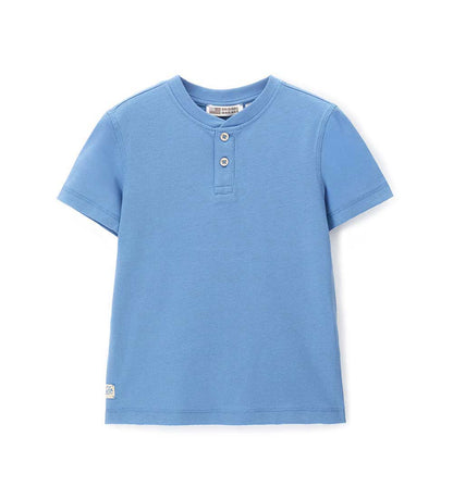 Boy - Mandarin collar T-shirt 9 - 10 Y Blue