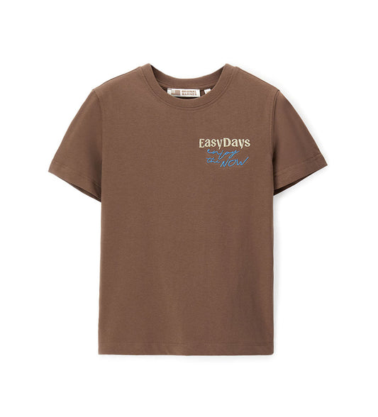 Boy - Embroidered T-shirt 9 - 10 Y Brown