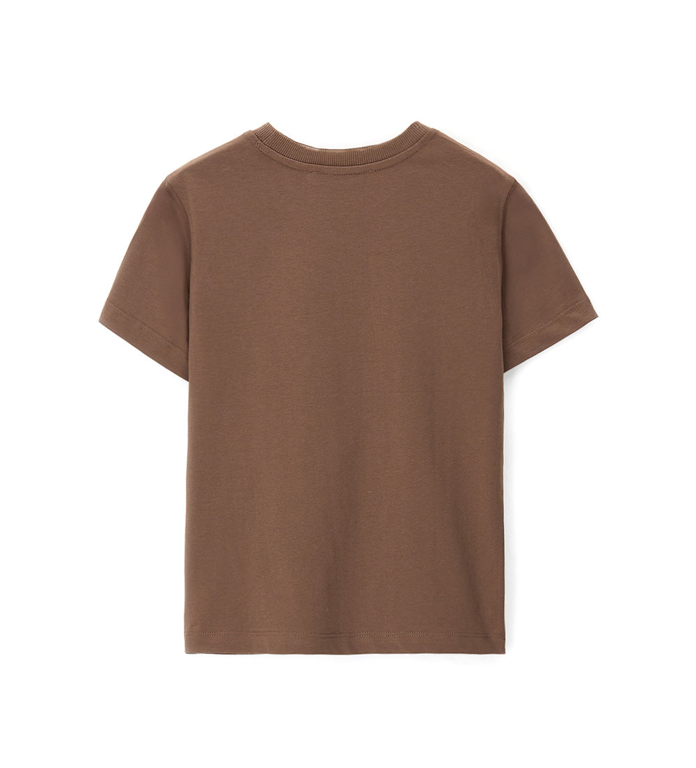 Boy - Embroidered T-shirt 9 - 10 Y Brown