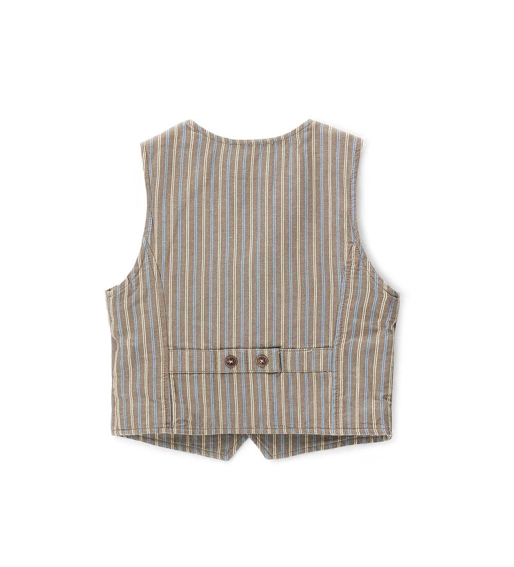 Boy - Linen blend vest 9 - 10 Y Brown