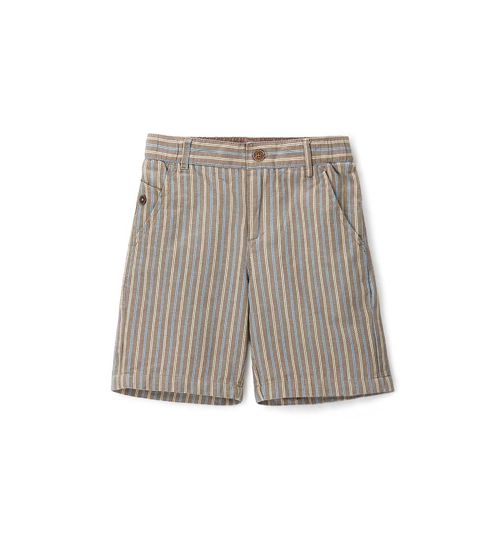 Boy - Linen  bermuda shorts 9 - 10 Y Brown