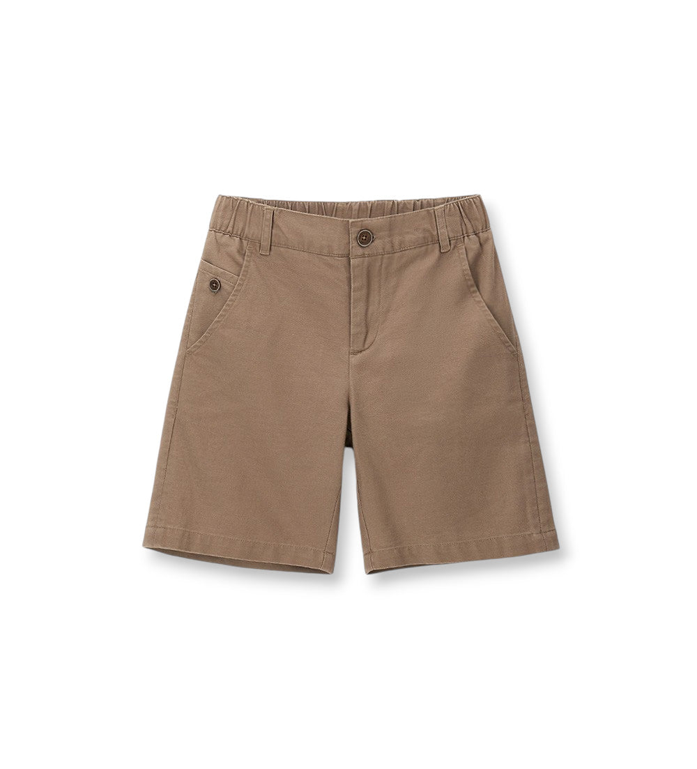 Boy - Linen blend bermuda shorts 9 - 10 Y Brown