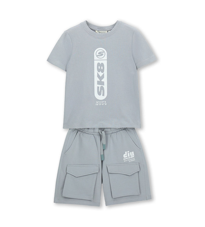 Boy - T-shirt and bermuda shorts set 9 - 10 Y Orange
