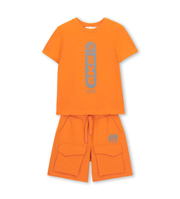 Boy - T-shirt and bermuda shorts set 9 - 10 Y Orange