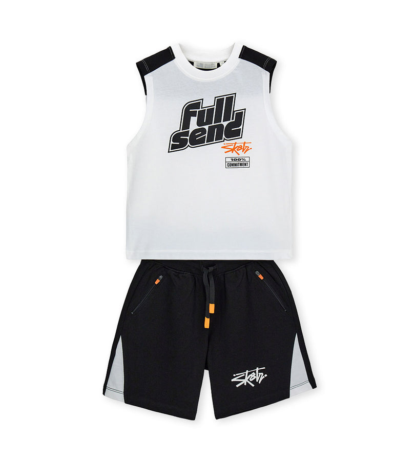 Boy - Top and bermuda shorts set 9 - 10 Y Orange
