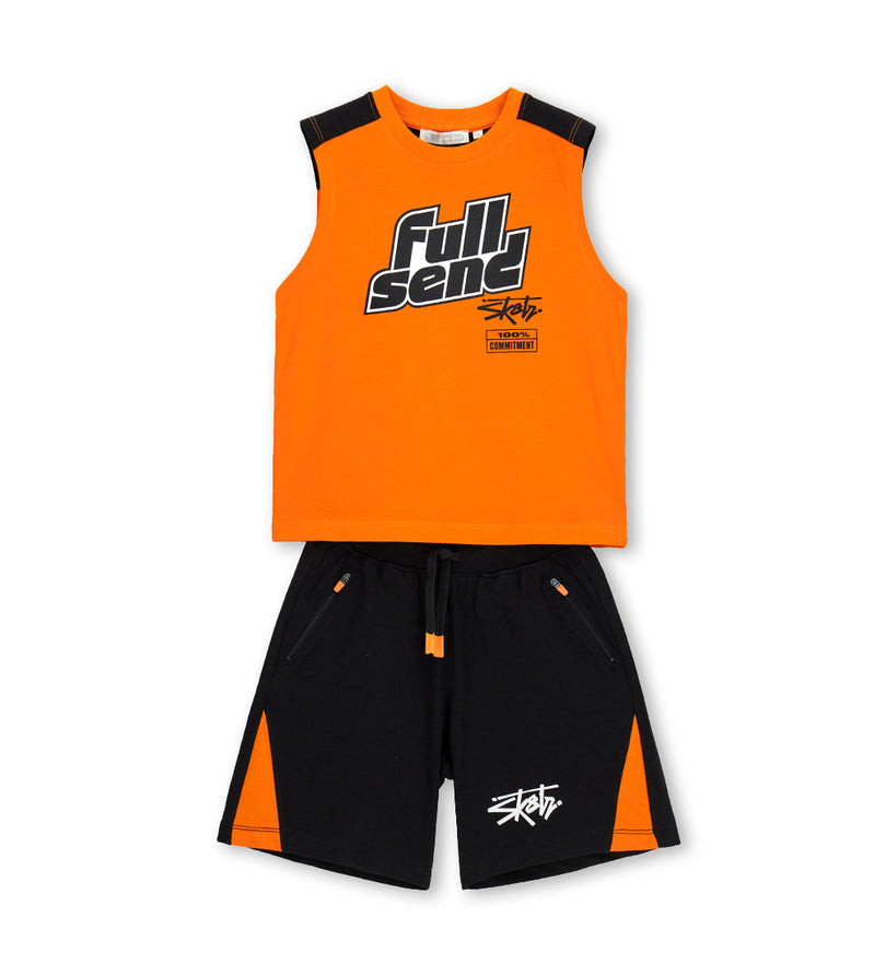 Boy - Top and bermuda shorts set 9 - 10 Y Orange