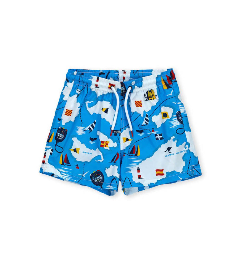 Boy - Printed bermuda shorts 9 - 10 Y Blue