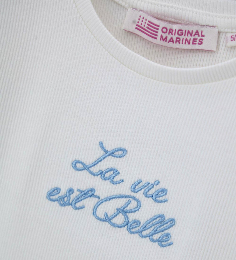 Girl - Embroidered Ribbed T-shirt