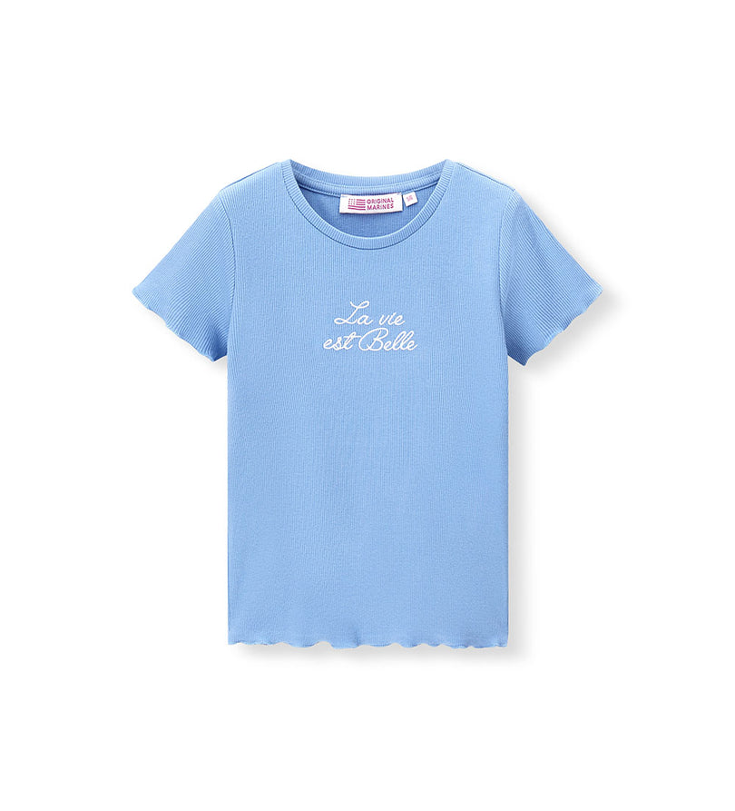 Girl - Embroidered Ribbed T-shirt