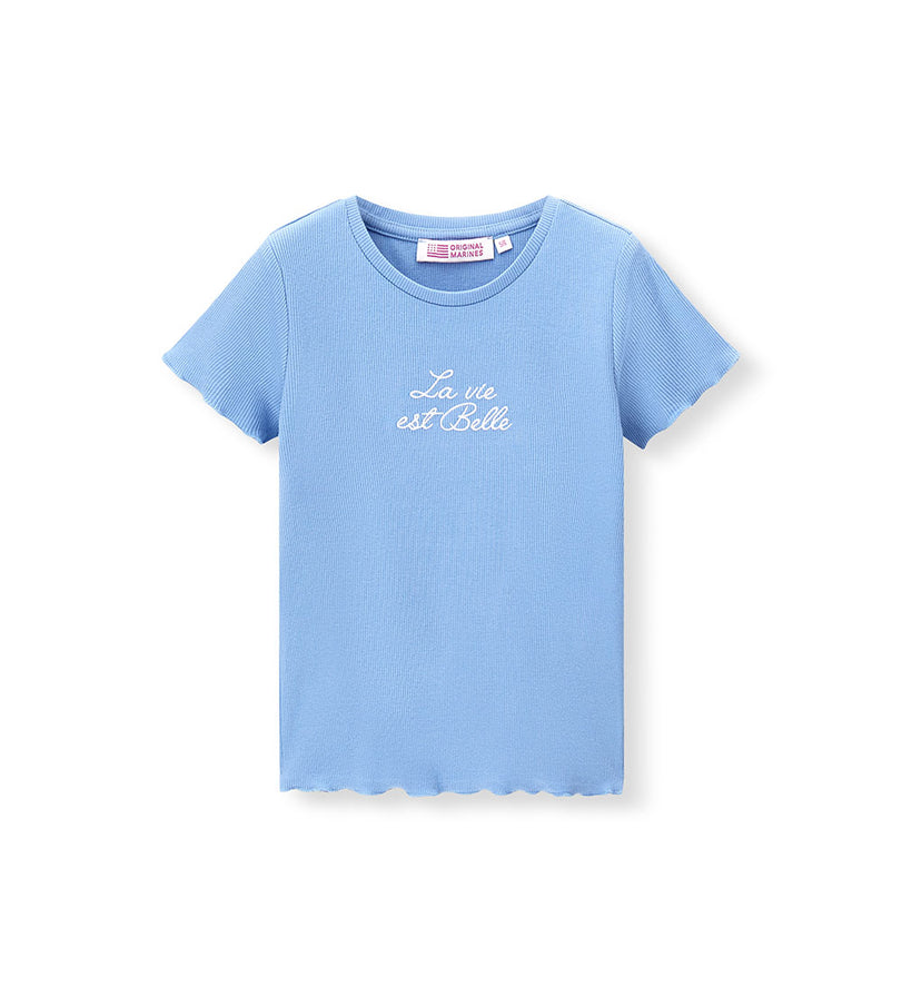 Girl - Embroidered Ribbed T-shirt