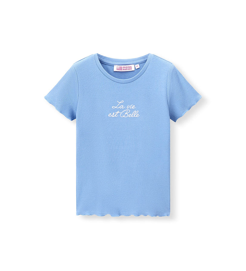 Girl - Embroidered Ribbed T-shirt